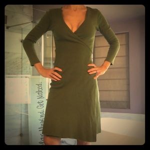 Olive Ponte Wrap Dress